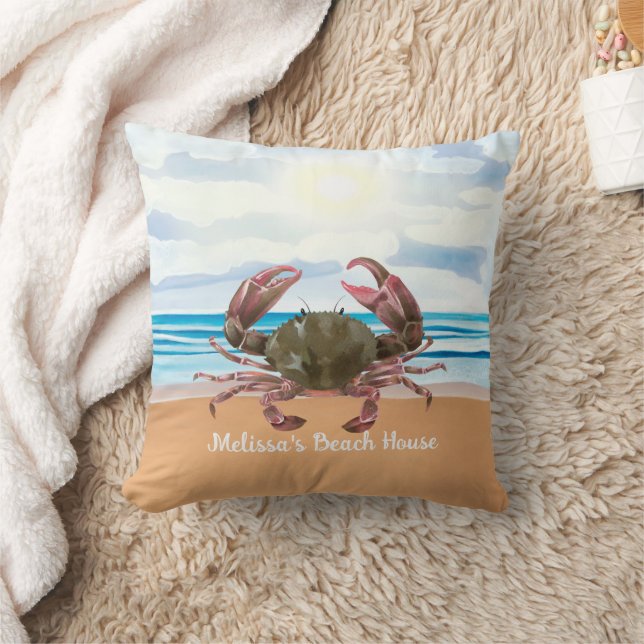 Beach House Crab Pillow Kissen (Decke)