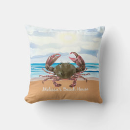 Beach House Crab Pillow Kissen