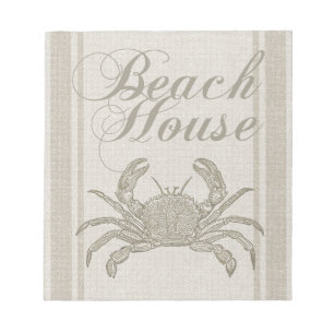 Beach House Crab Seashore Notizblock