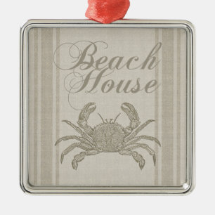 Beach House Crab Seashore Ornament Aus Metall