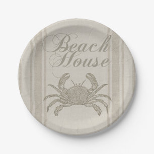 Beach House Crab Seashore Pappteller