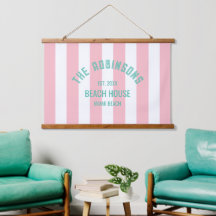 Beach House Familienname Pink Cabana Strip