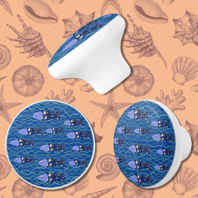 Beach House Fish Seascape Seaside Fischer Keramikknauf (Von Creator hochgeladen)