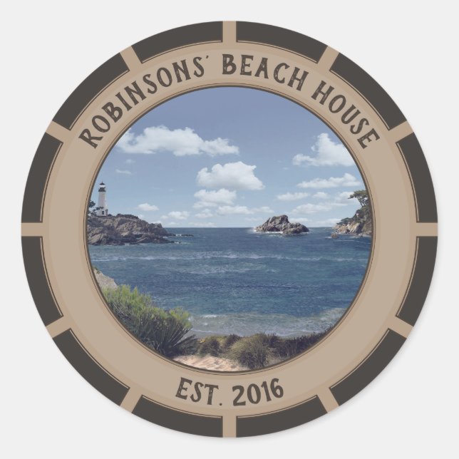 Beach House (individuell einstellbar) Aufkleber (Vorderseite)