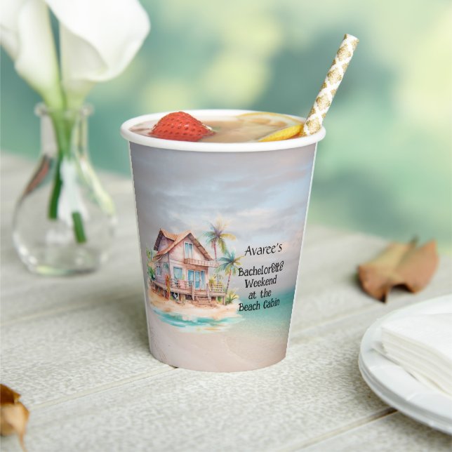 Beach House Junggeselinnen-Abschied Pappbecher (In Situ)