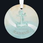Beach House Nautical Anchor and Rope Aqua ID623 Ornament<br><div class="desc">Dieses Acryl-Ornament-Design in den sanften Farben Meer und Sand erlaubt es Ihnen, einfach Ihren eigenen Namen und Text mit der bereitgestellten Vorlage hinzuzufügen. Der einfache Anker und das Seil-Bild auf einem bedrückten, wasserfarbenen Hintergrund wird durch einen Wellenakzent in Aqua und Weiß hervorgehoben. Wenn Sie nicht das Glück haben, ein Strandhaus...</div>