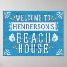 Beach House Nautical Coastal Blue | INDIVIDUELLE N Poster