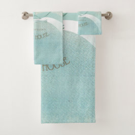 Beach House Nautical Fisherman Aqua Blue ID623 Badhandtuch Set