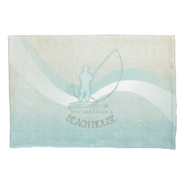Beach House Nautical Fisherman Aqua Blue ID623 Kissenbezug