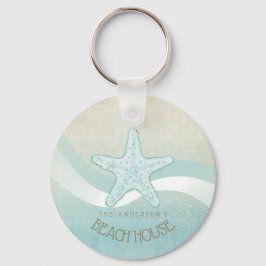 Beach House Nautical Starfish Aqua Blue ID623 Schlüsselanhänger