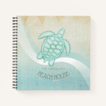 Beach House Nautical Turtle Aqua Blue ID623