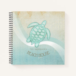 Beach House Nautical Turtle Aqua Blue ID623 Notizbuch