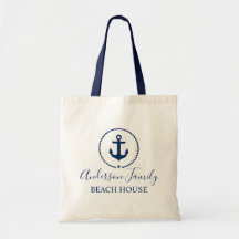 Beach House Navy Blue Nautic Anchor Rope Star
