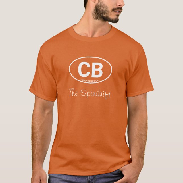 Beach House Orange 2 Letter Oval Cannon Beach T-Shirt (Vorderseite)