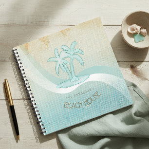 Beach House Palm Trees Aqua ID623 Notizbuch
