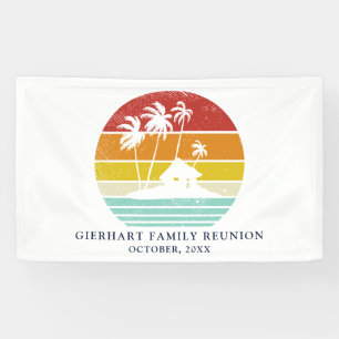 Beach House Palm Trees Family Wiedersehen Nautical Banner