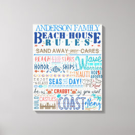 Beach House Regeln Personalisierte Hütte Leinwanddruck