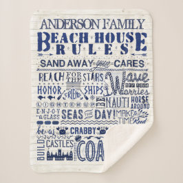Beach House regiert Küstenblauer Personalisierter  Sherpadecke
