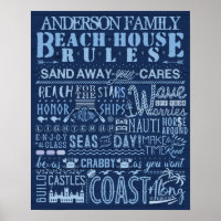 Beach House regiert Navy Blue Coastal Custom Famil