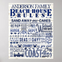 Beach House regiert Personalisierte Blue Coastal-F
