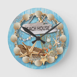 Beach House Runde Wanduhr
