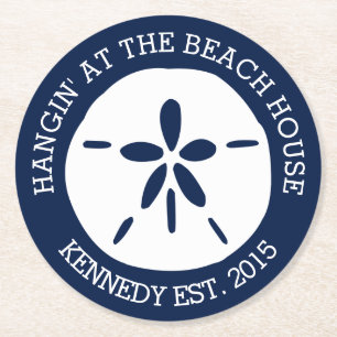 Beach House Runder Pappuntersetzer