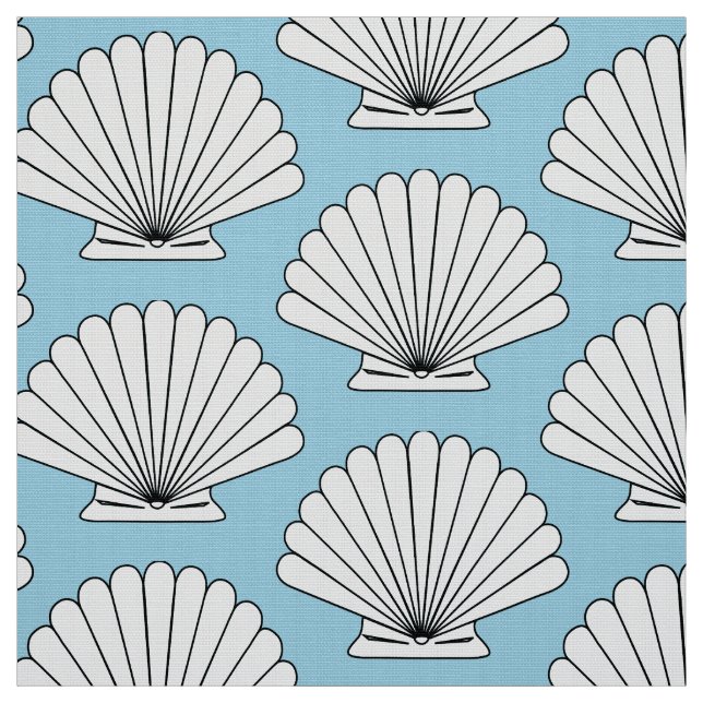 Beach House Scallop Seashells Stoff (Muster)