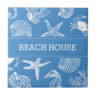 Beach House Sea Animals Zeichnen Keramik Tile Fliese