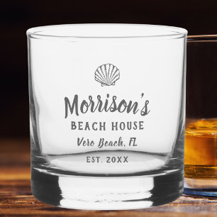 Beach House Seashell Clam Muschel Personalisierter Whiskyglas