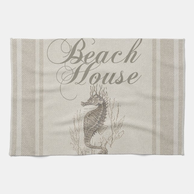 Beach House Seepferd Seashore Geschirrtuch (Horizontal)