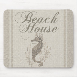 Beach House Seepferd Seashore Mousepad