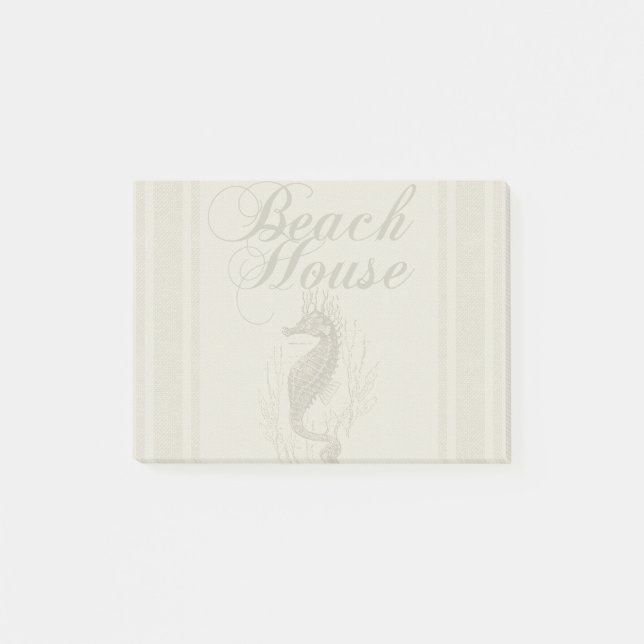 Beach House Seepferd Seashore Post-it Klebezettel (Vorderseite)