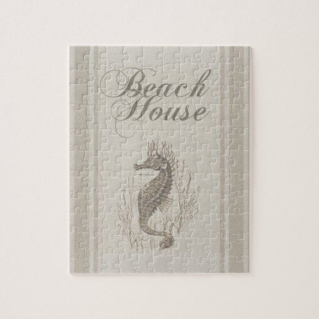 Beach House Seepferd Seashore Puzzle (Vertikal)