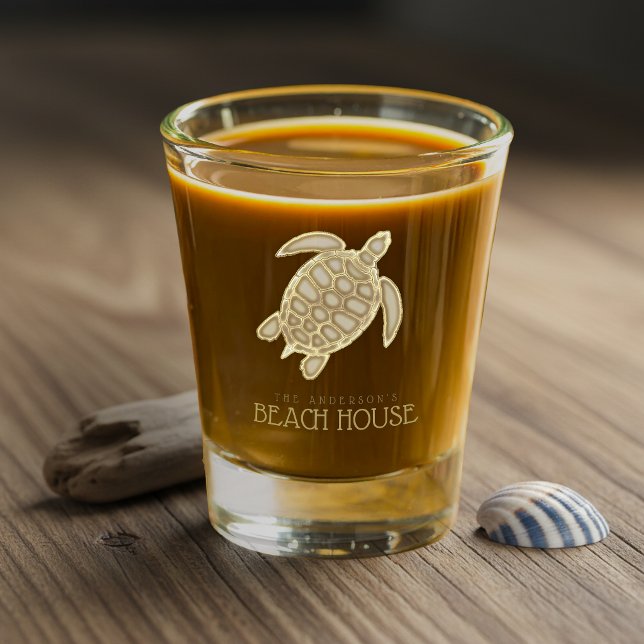 Beach House Turtle Gold ID623 Schnapsglas (Von Creator hochgeladen)