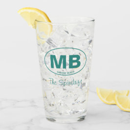 Beach House Two Letter Oval Hütte Script Glas