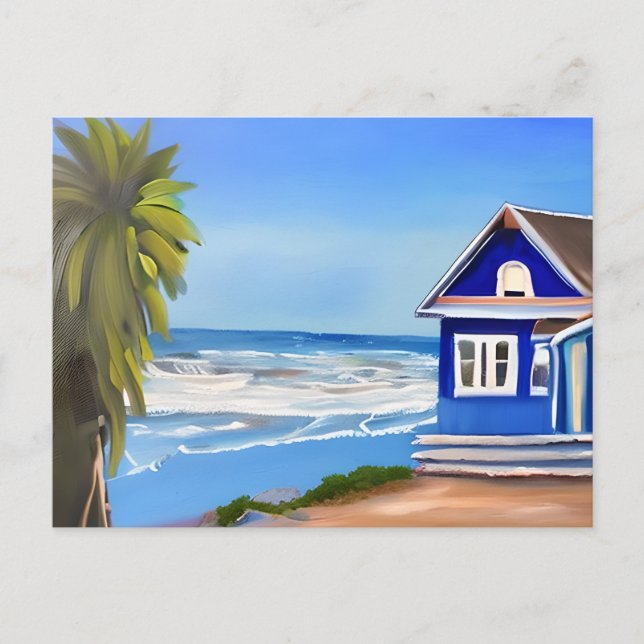 Beach House und Ocean Art | SPRICHWORT Postkarte (Vorderseite)