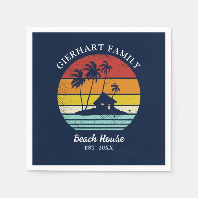 Beach House Vacation Family Wiedersehen Nautical Serviette (Vorderseite)