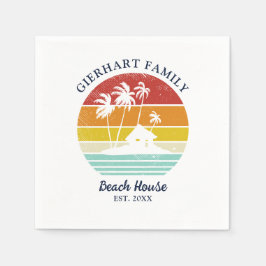 Beach House Vacation Family Wiedersehen Palm Trees Serviette