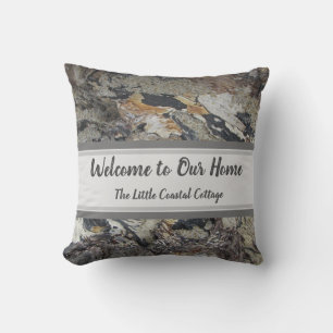 Beach House Welcome Driftwood Foto Küstenlandschaf Kissen