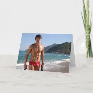 Beach Hunk Karte