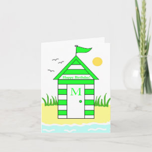 Beach Hut Green Card Karte