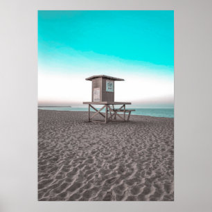 Beach Hut Ocean Beach Palm Fotografie Poster