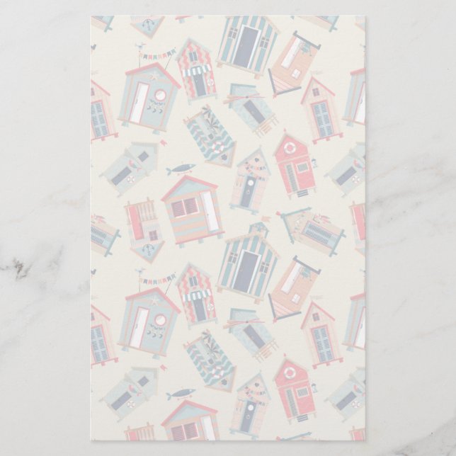 Beach Hut Pattern Briefpapier (Vorderseite)