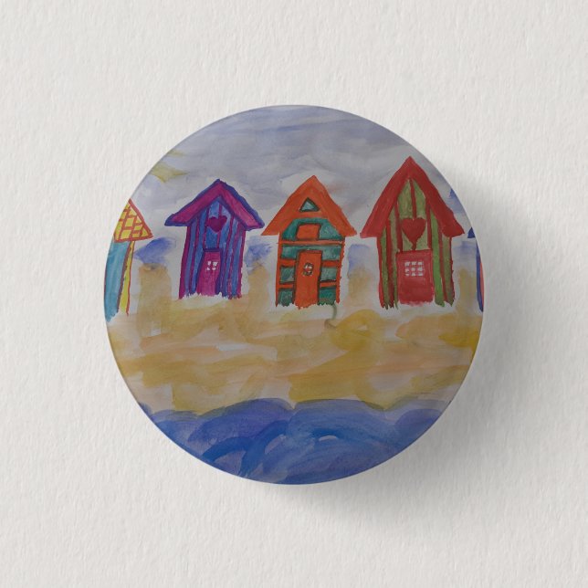 Beach Huts Abzeichen Button (Vorderseite)