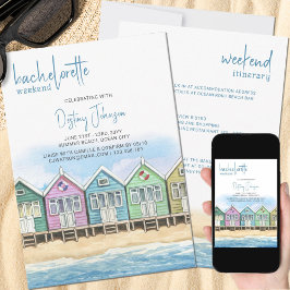 Beach Huts Bachelorette Wochenendreise Einladung