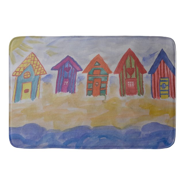 Beach Huts Bath Mat Badematte (Vorderseite)
