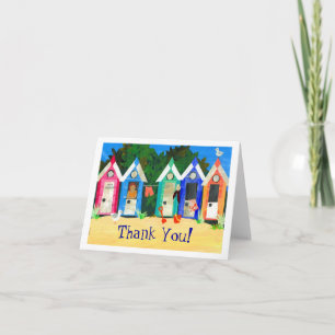Beach Huts 'Danke' Notecard Dankeskarte