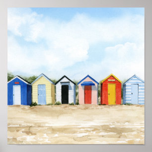 Beach Huts I Poster