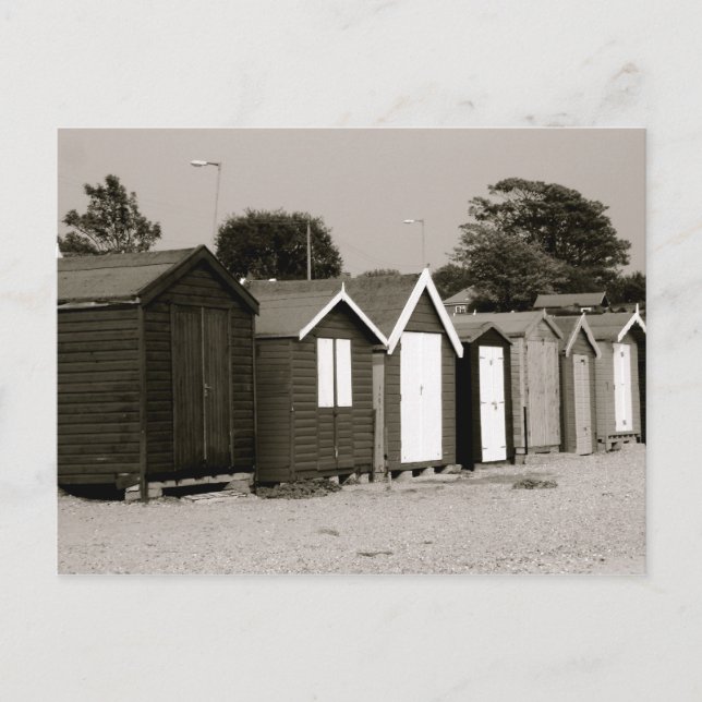 Beach Huts, Mersea Island, Essex, England Postkarte (Vorderseite)