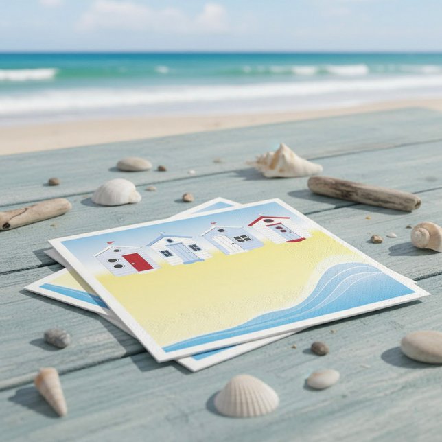 Beach Huts Paper Napkins Serviette (Von Creator hochgeladen)